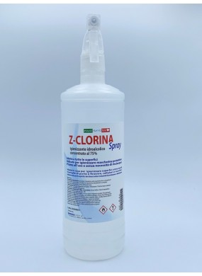 Z-clorina spray 1 lt igienizzante idroalcolico concentrato al 75%